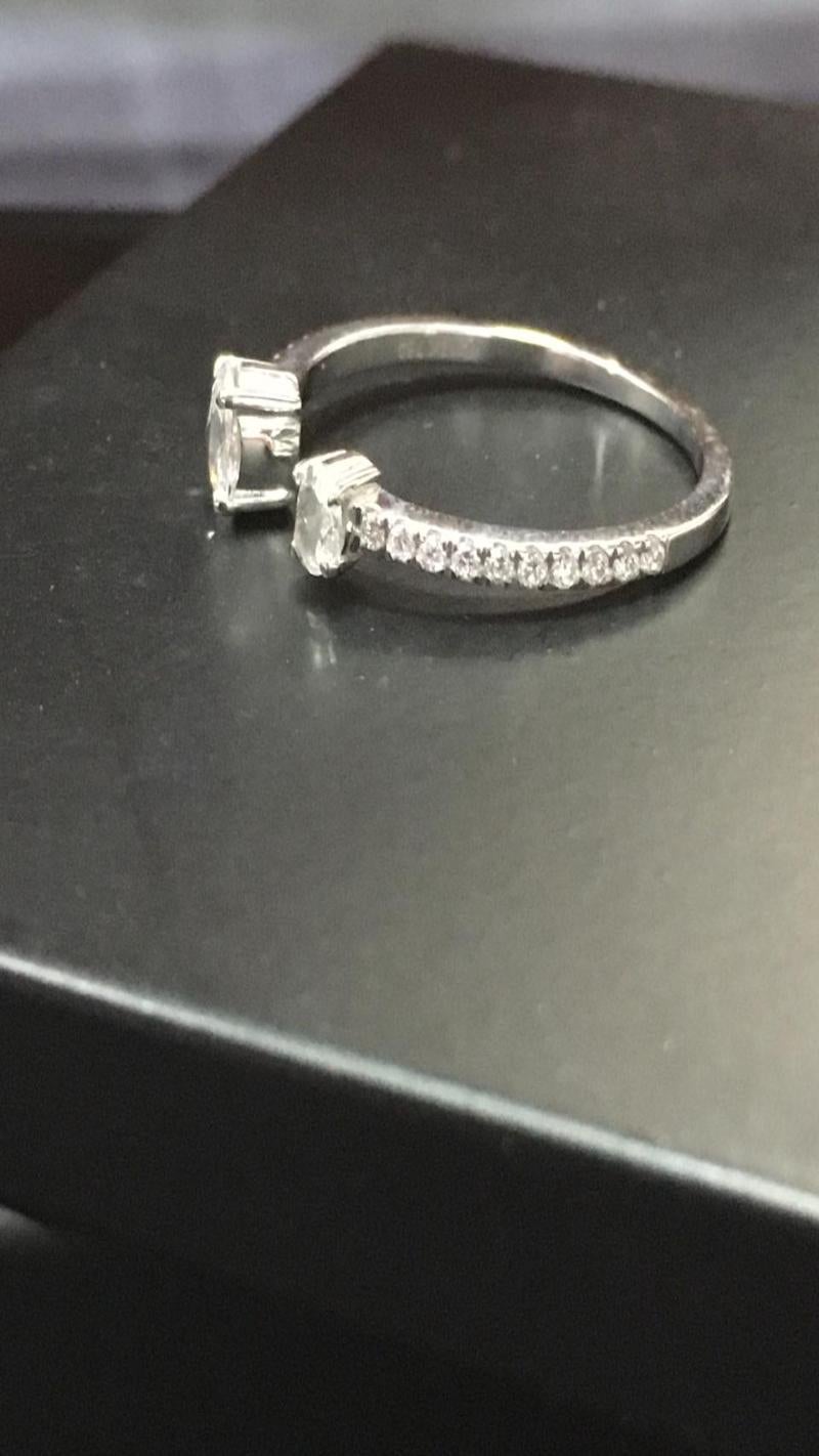PANIM 0.38 Carat Ring with Diamond Rosecut in 18 Karat White Gold For Sale 3