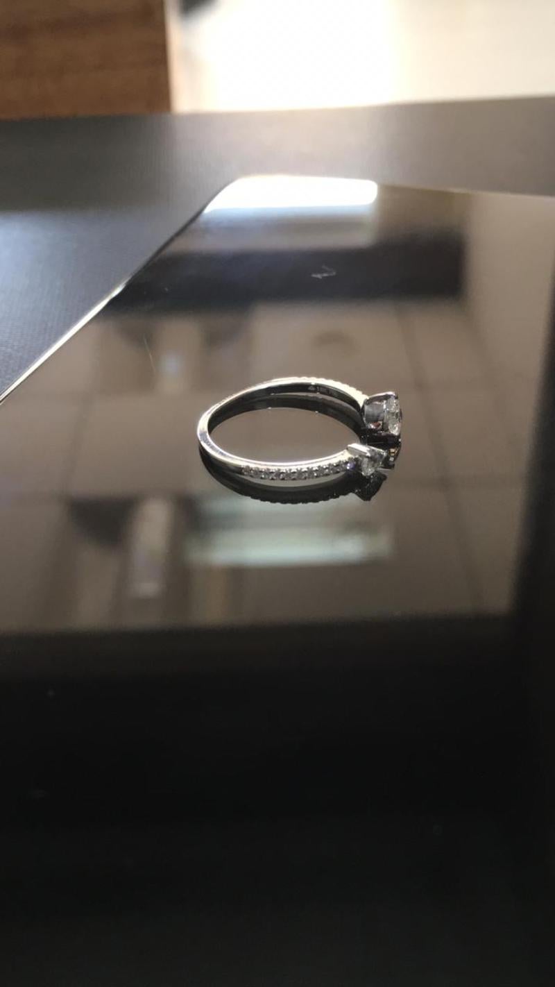 PANIM 0,39 Karat Ring mit Diamant-Birnen im Rosenschliff in 18 Karat Weißgold im Angebot 2