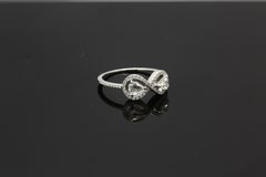 PANIM 0.61 Carat Diamond Rosecut Moi Et Toi 18K White Gold Ring