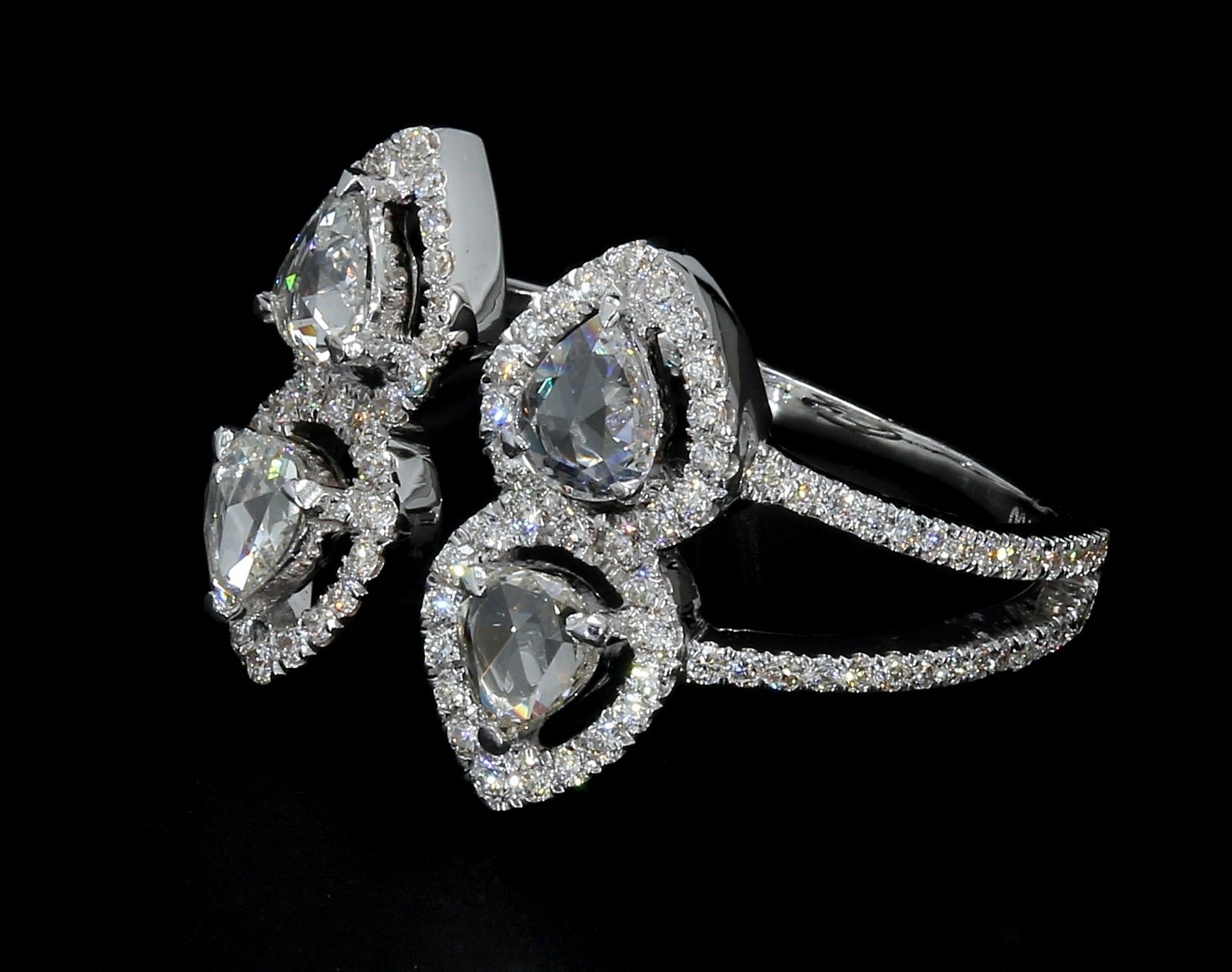 PANIM 0.83 Carat Rosecut Diamond Moi et Toi Ring with   in 18K White Gold

Set in 18K White Gold with top quality Rosecuts shapes in Pear.

Colour G+
Quality VVS/VS


Contact us on this platform to get more details