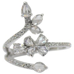 PANIM 0.91 Carat Ring with Diamond Rosecut in 18 Karat White Gold