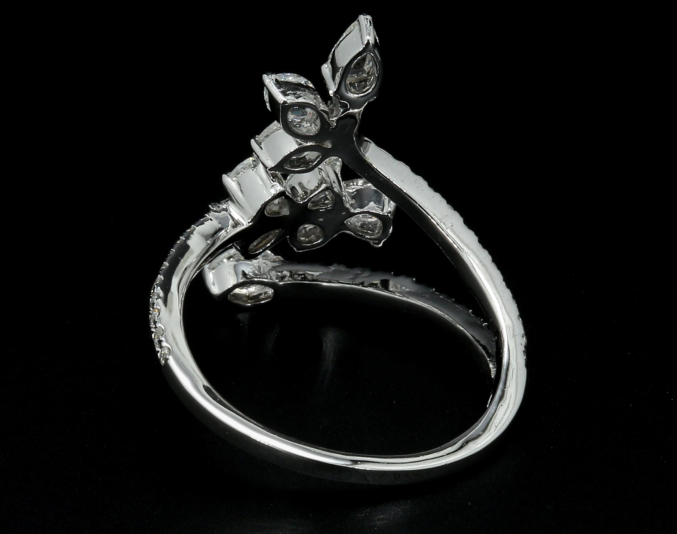 PANIM 0.91 Carat Ring with Diamond Rosecut in 18 Karat White Gold In New Condition For Sale In Tsim Sha Tsui, Hong Kong