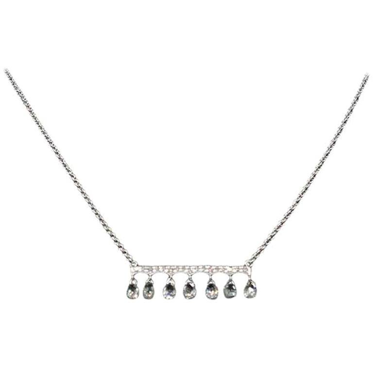 PANIM 1 Carat Chic Diamond Drop Style Necklace in 18 Karat Gold For Sale