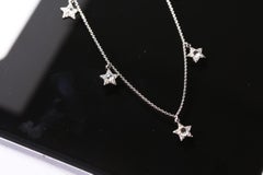 PANIM 1 Carat Rose Cut Diamond Star Necklace in 18k White Gold