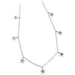 PANIM Collier étoile en or blanc 18 carats avec diamants taille rose de 1 carat