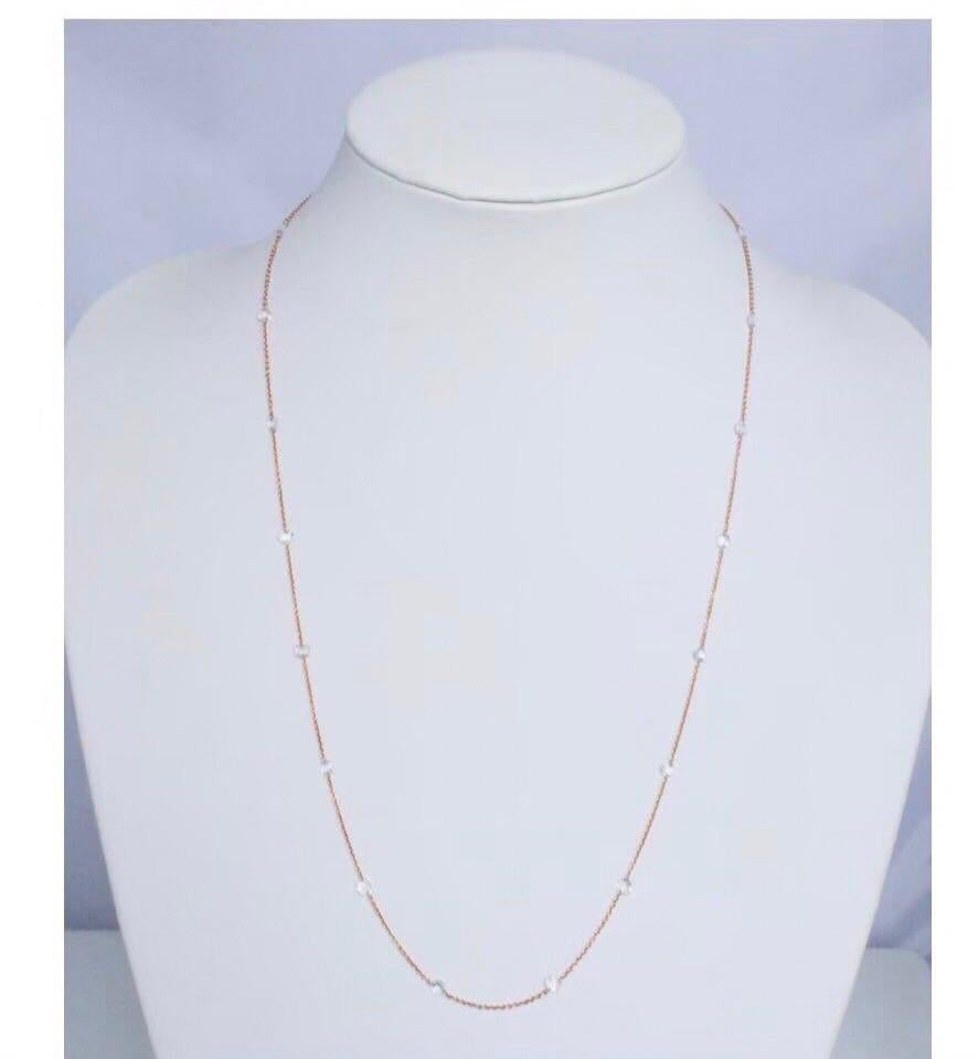 PANIM 1 Carat Rosecut Diamond Circles Necklace in 18 Karat Rose Gold For Sale 14