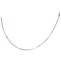 PANIM 1 Karat Rosenschliff Diamantkreis-Halskette aus 18 Karat Roségold
