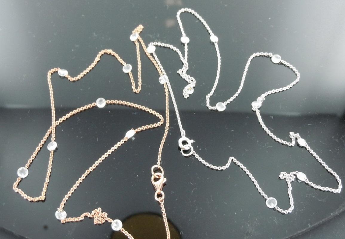 PANIM 1 Carat Rosecut Diamond Circles Necklace in 18 Karat White Gold 5