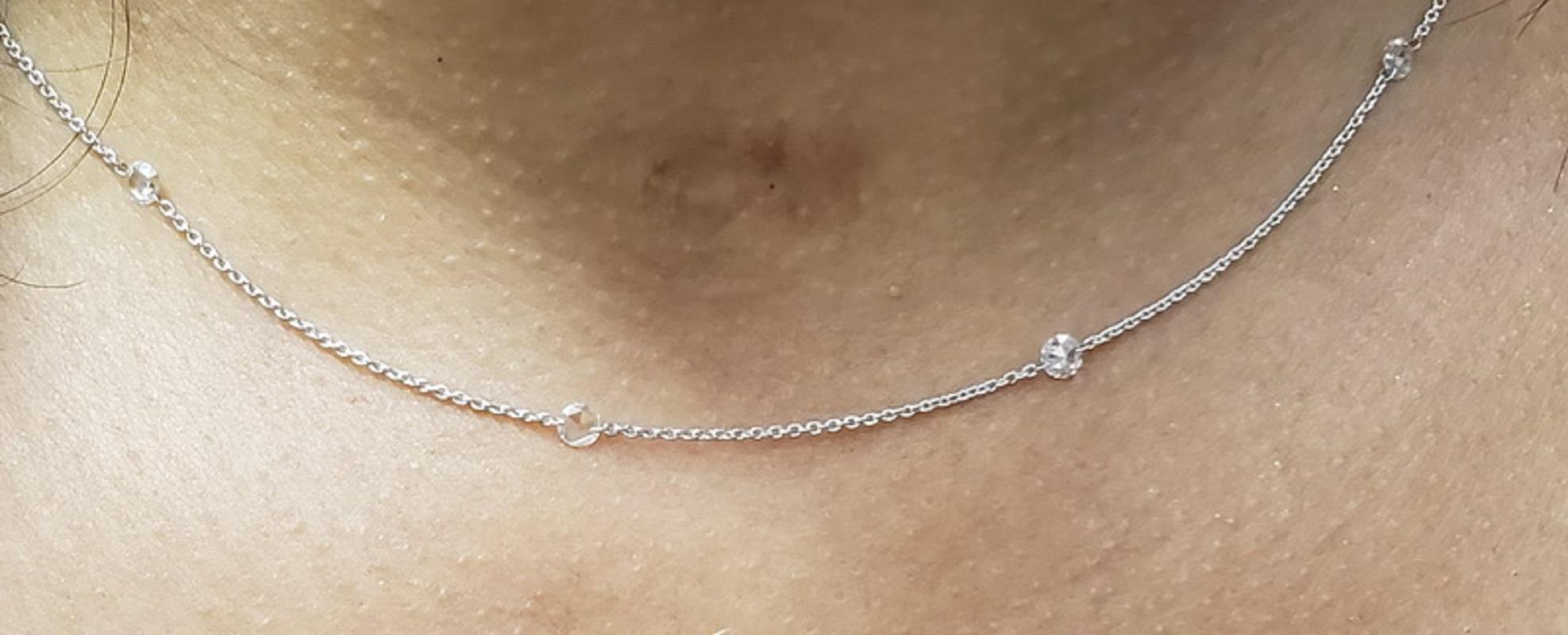 PANIM 1 Carat Rosecut Diamond Circles Necklace in 18 Karat White Gold 2