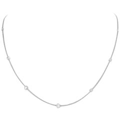 PANIM 1 Carat Rosecut Diamond Circles Necklace in 18 Karat White Gold