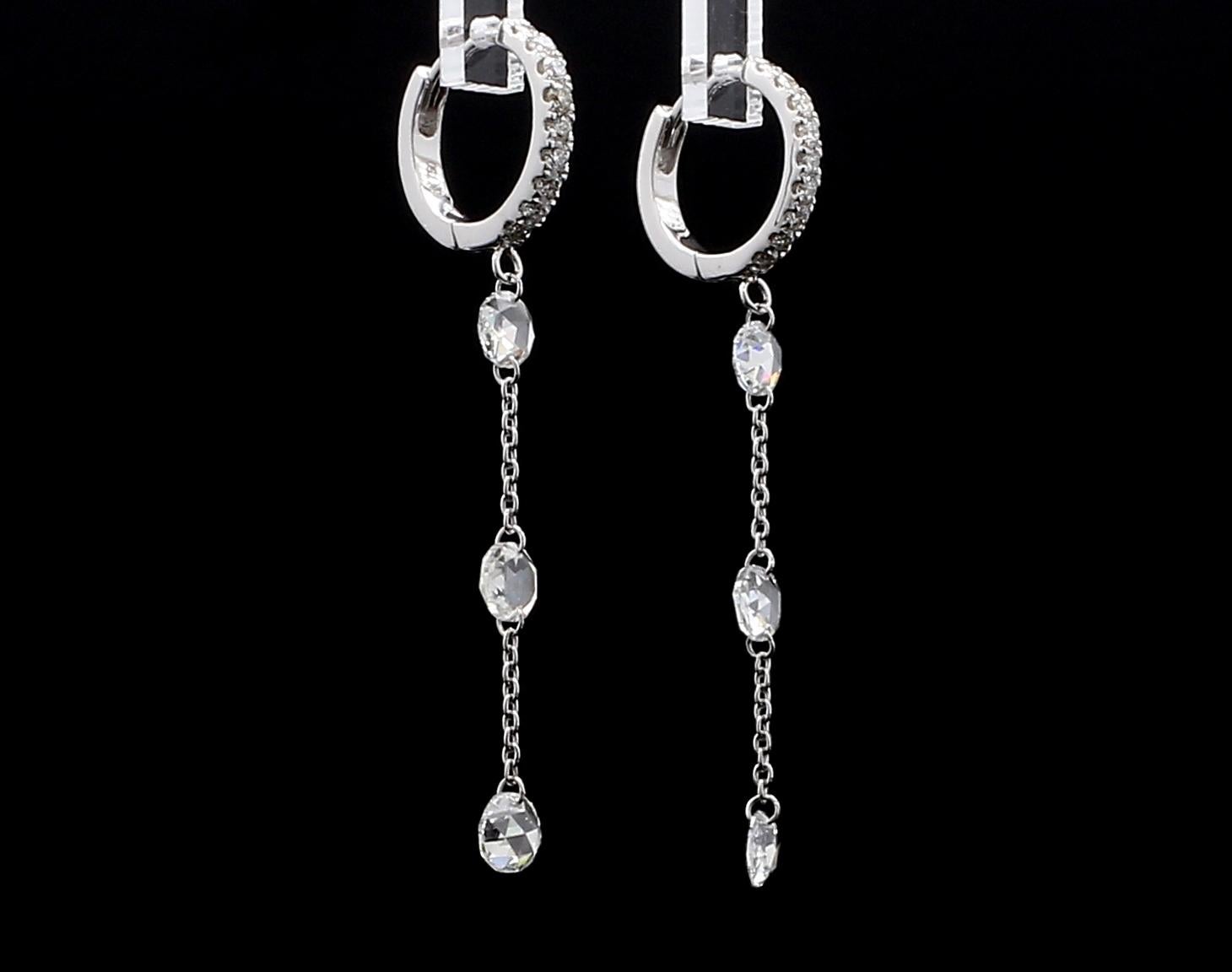 PANIM 1 Carat White Diamond Rosecut Drop Earrings in 18 Karat White Gold

Simply Beautiful Rosecut and Briolette Earrings which can be worn daily for work as well as casual meetings.

Available all gold colors 18K White/Yellow /RoseGold

Diamonds
