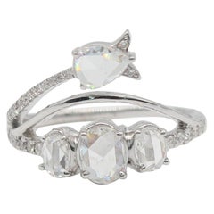PANIM  1 Ct Diamond Rosecut 18K White Gold Cocktail Ring