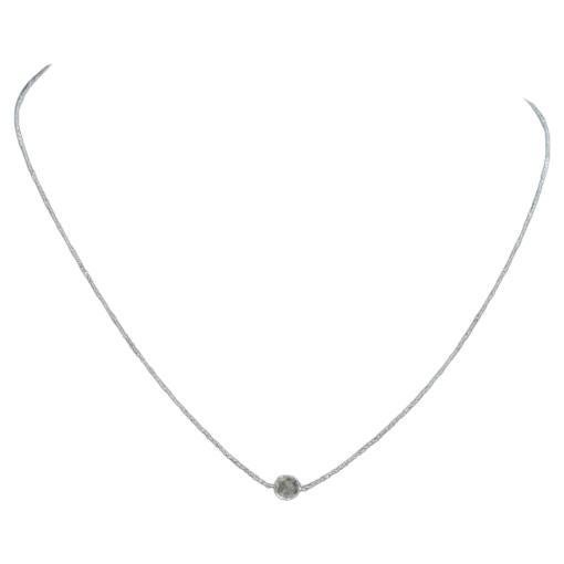 PANIM 1 pcs Rose Cut Round Necklace in 18K White Gold For Sale