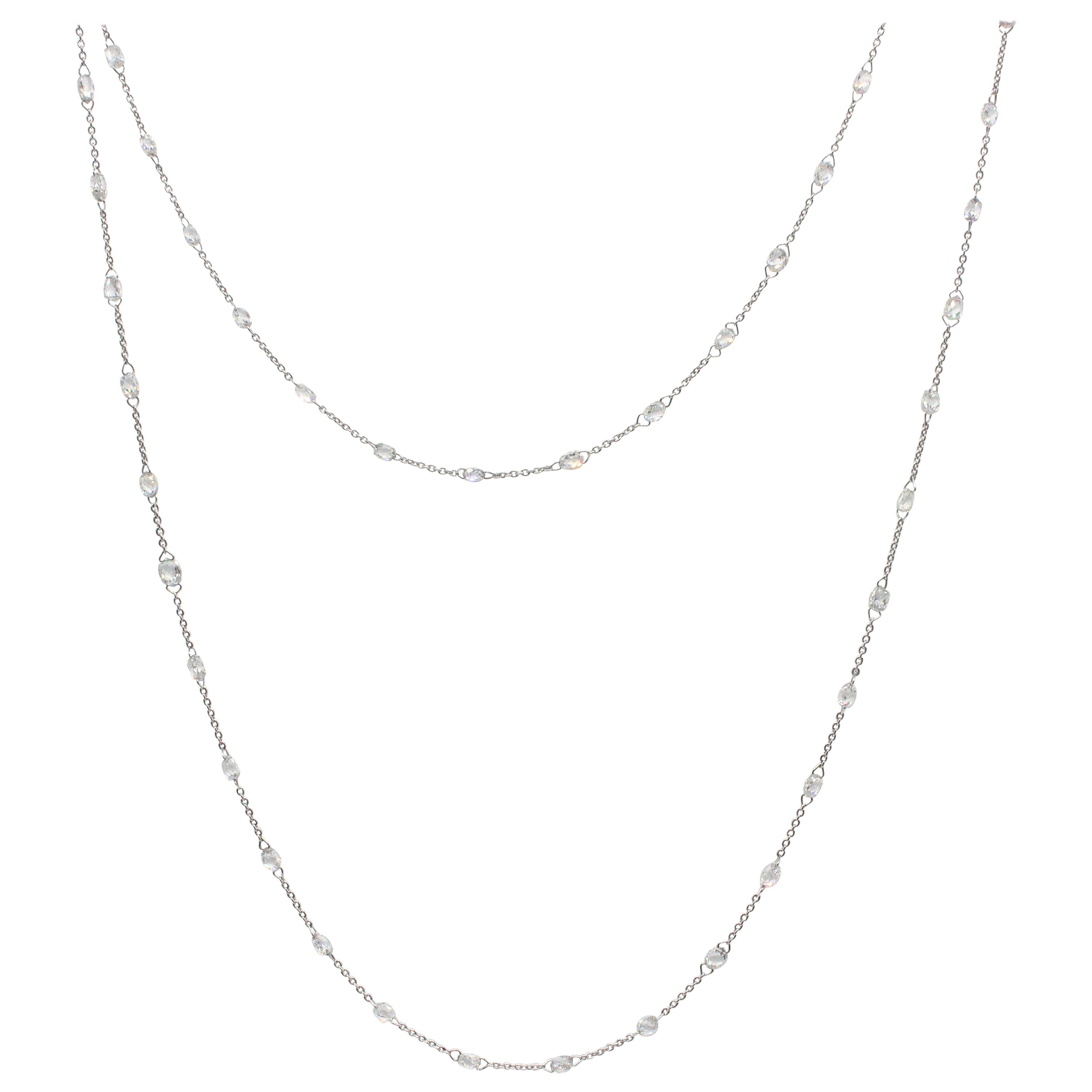PANIM  Collana con diamante Briolette da 10 carati in oro bianco da 18 carati in vendita