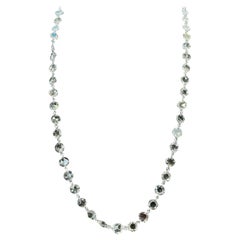 PANIM Collier en or blanc 18 carats avec diamants taille rose de 10,95 carats