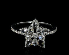 PANIM  1.14 Carat Diamond Rosecut 18K White Gold Snowflake Ring