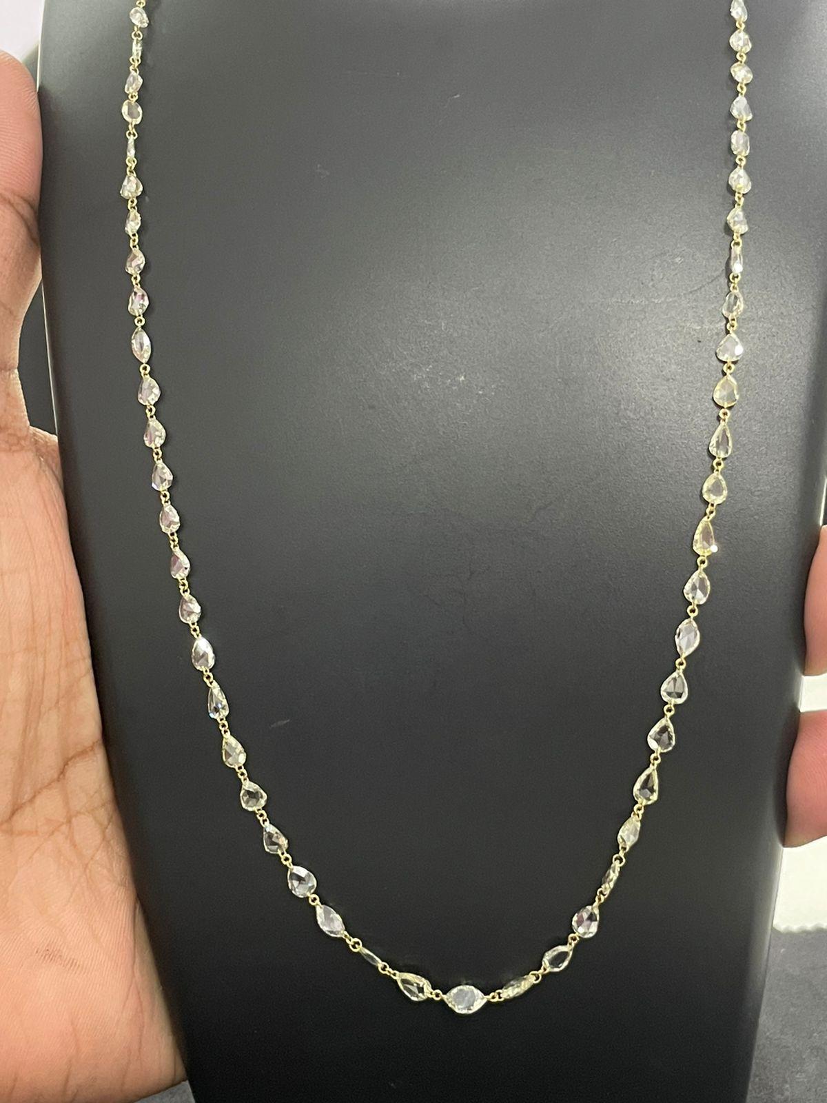 PANIM 11,43 Karat Ausgefallene Diamant-Halskette im Rosenschliff aus 18 Karat Weißgold (Moderne) im Angebot