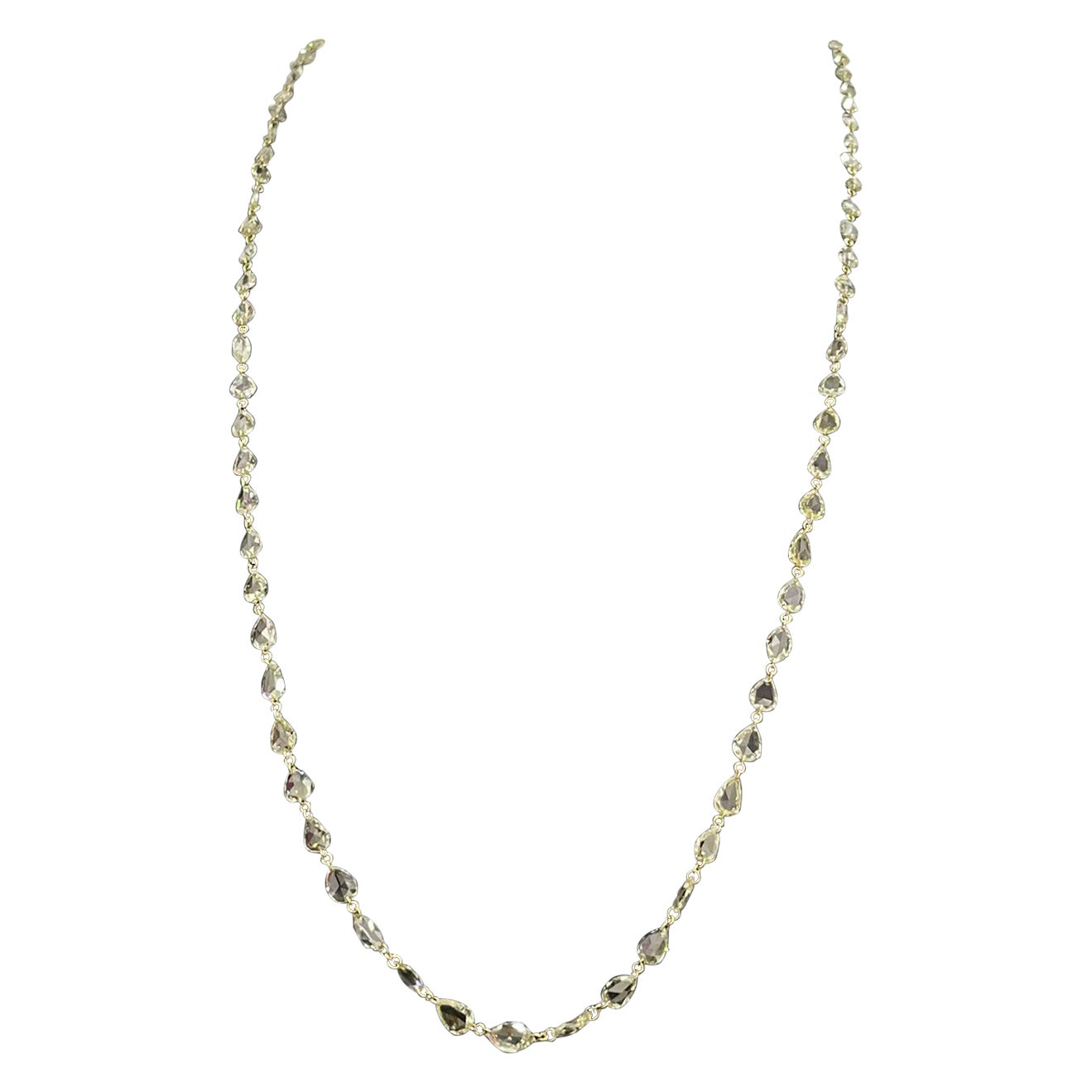 PANIM Collana con diamanti rosati fantasia da 11,43 carati in oro bianco 18 carati
