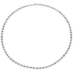 PANIM 11.45 Carats Diamond Rosecut 18K White Gold Choker Necklace