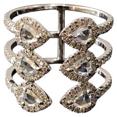 PANIM 1.27 Carat Rosecut Diamond Wrap Ring with in 18 Karat White Gold