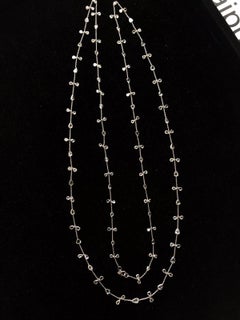PANIM Collier à fleurs en or blanc 18 carats avec diamants taille rose de 13,24 carats