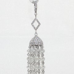 PANIM  14.52 Carat Diamond Beads 18k White Gold Tassel Pendant