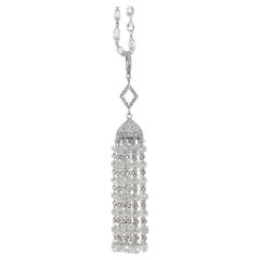 PANIM  52 Karat Diamant-Perlen-Anhänger aus 18k Weißgold mit Quaste