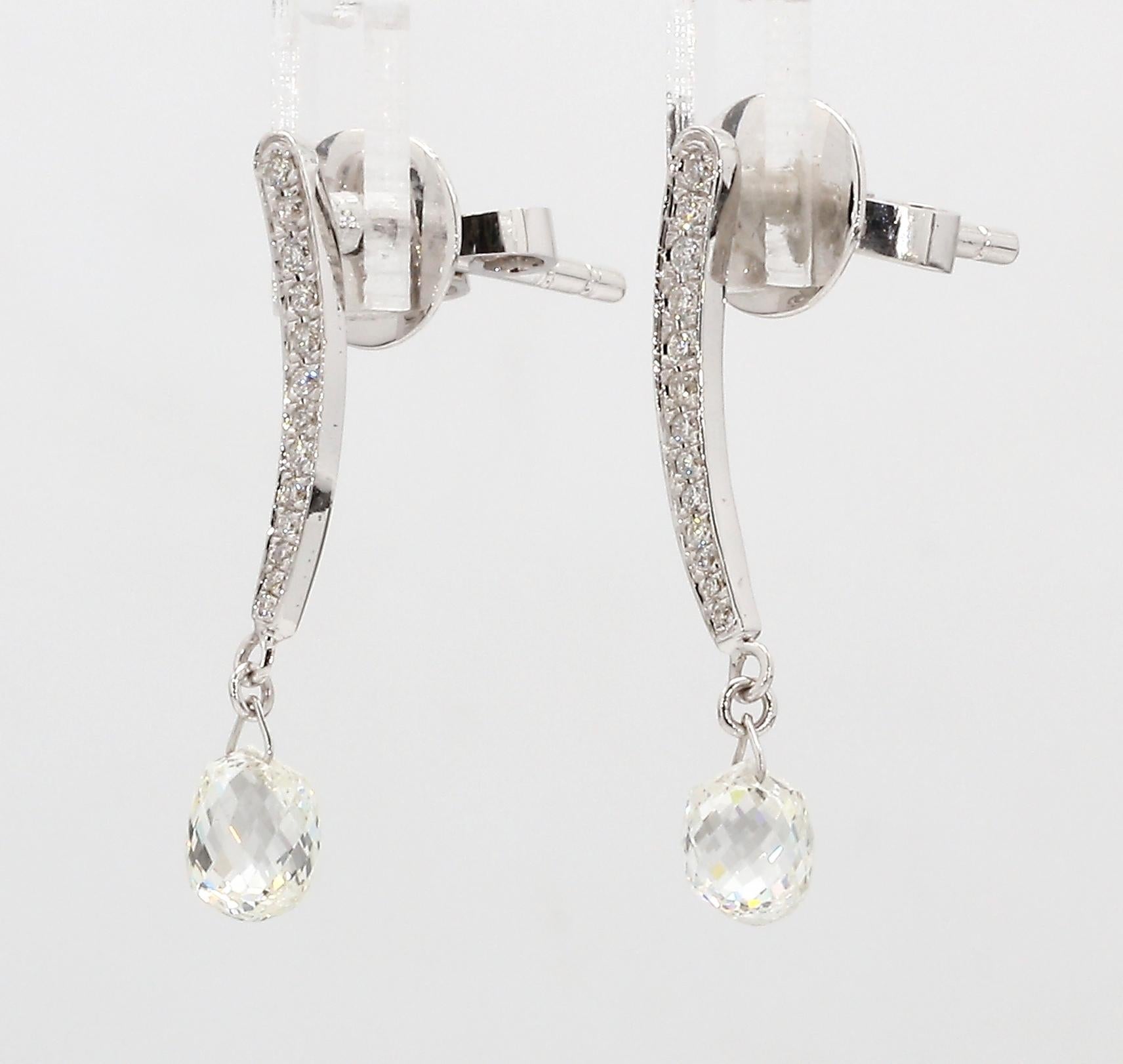 PANIM Orecchino in oro bianco con diamante briolette da 1,47 carati in vendita 4