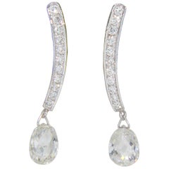 PANIM, boucles d'oreilles en or blanc avec briolette de diamants de 1,47 carat
