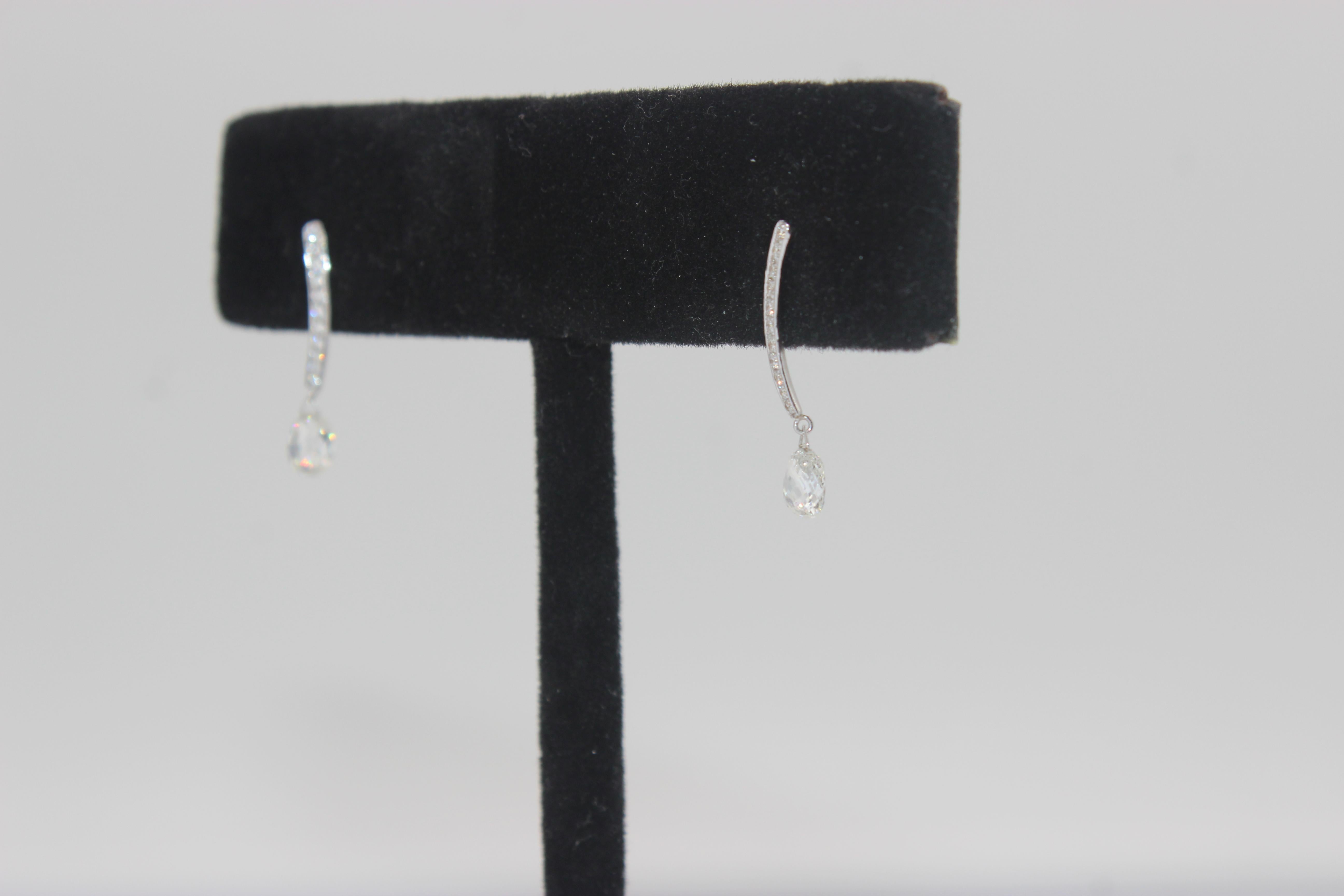 diamond briolette earrings