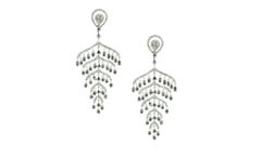 PANIM 14.86 Carat Diamond Briolette 18k White Gold Chandelier Earrings