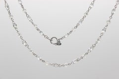PANIM Collier en or blanc 18 carats avec briolette et perles de diamants de 15,29 carats