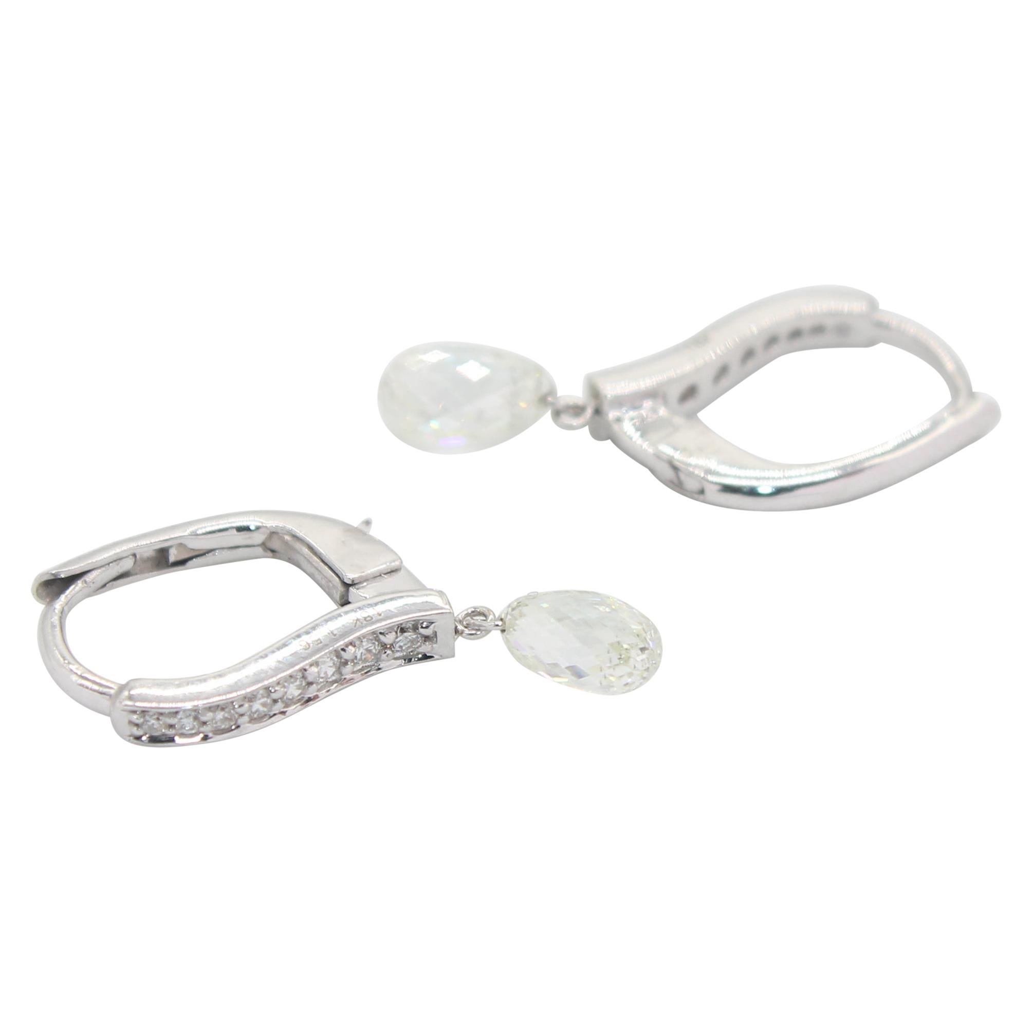 PANIM 1.56 Carat Diamond Briolette White Gold Earrings