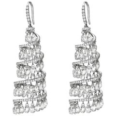 PANIM 16.17 Carats Diamond Briolette Spiral Chandelier Earrings