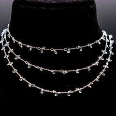 PANIM 17.34 Carats Diamond Rosecut 18k White Gold Floral Necklace