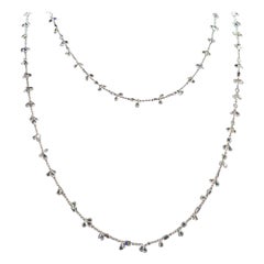 PANIM Collier à fleurs en or blanc 18 carats avec diamants taille rose de 17,34 carats