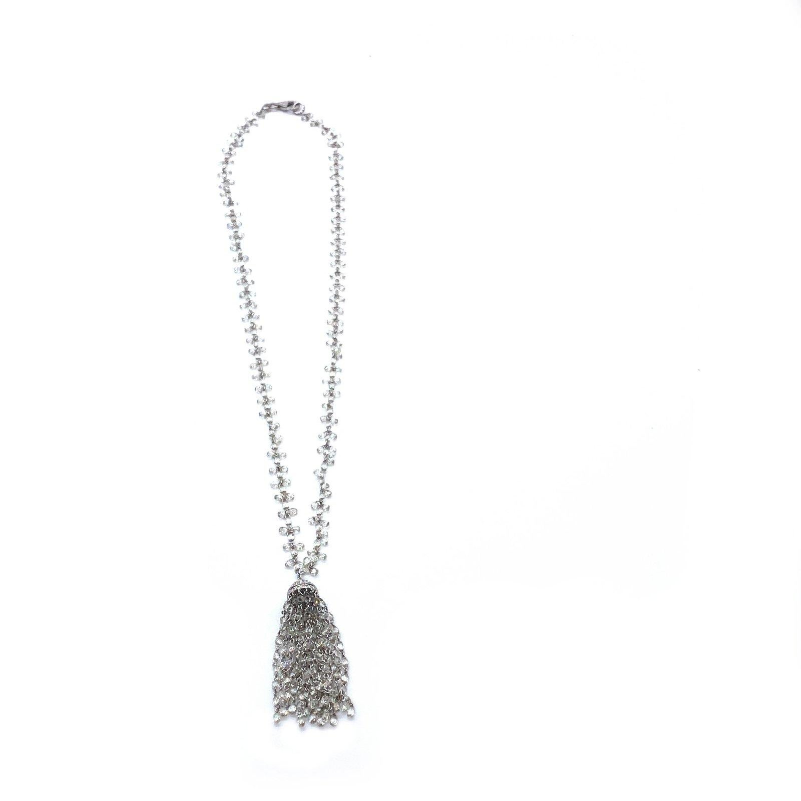 PANIM 18 Karat White Gold 14.56 Carat Briolette Cut Diamond Tassel Necklace

Explore our superlative contemporary bracelet that will not only complement but enhance every mood and outfit of yours! , It has 14.56 carats White Diamond , Beautifully