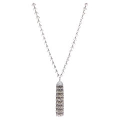 PANIM 18 Karat White Gold Carat Briolette Cut Diamond Tassel Necklace