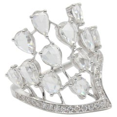 PANIM  1.87 Carat 18K White Gold Diamond Rosecut Crown Ring