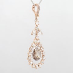 PANIM 18k Rose Gold Diamond Briolette Pendant