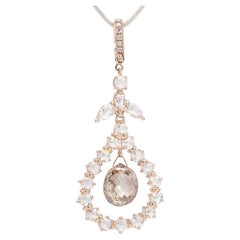 PANIM 18k Rose Gold Diamond Briolette Pendant
