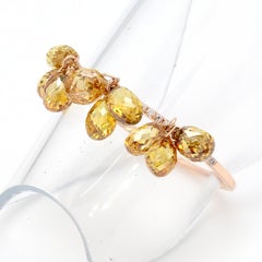 PANIM 18 Karat Roségold Fancy Color Diamant-Ring mit baumelndem Ring