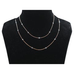 PANIM - Collana a stazioni in oro bianco 18 carati con diamanti Rosecut da 2 carati
