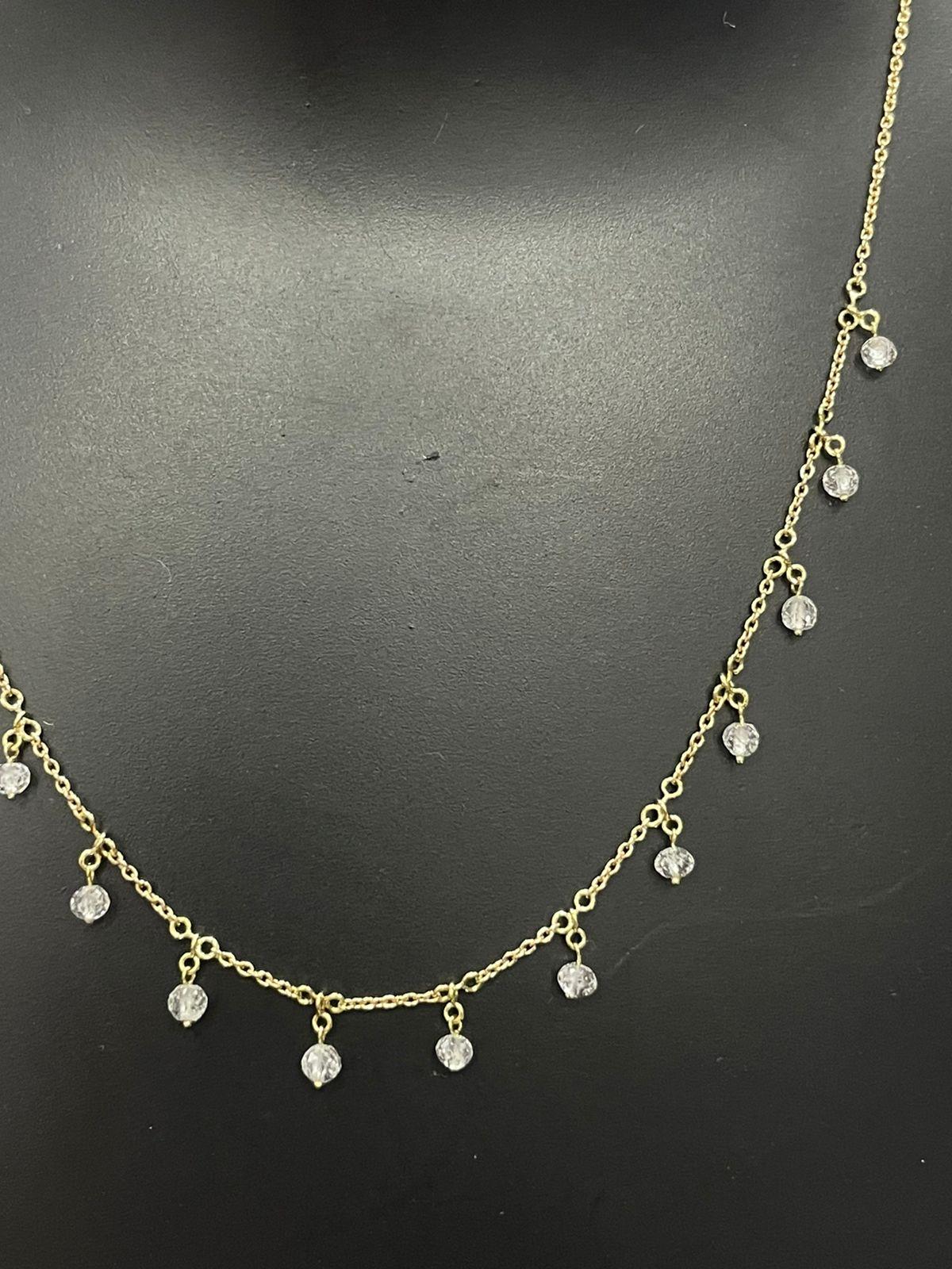 Modern PANIM 18K White Gold Diamond Beads Dangling Necklace For Sale