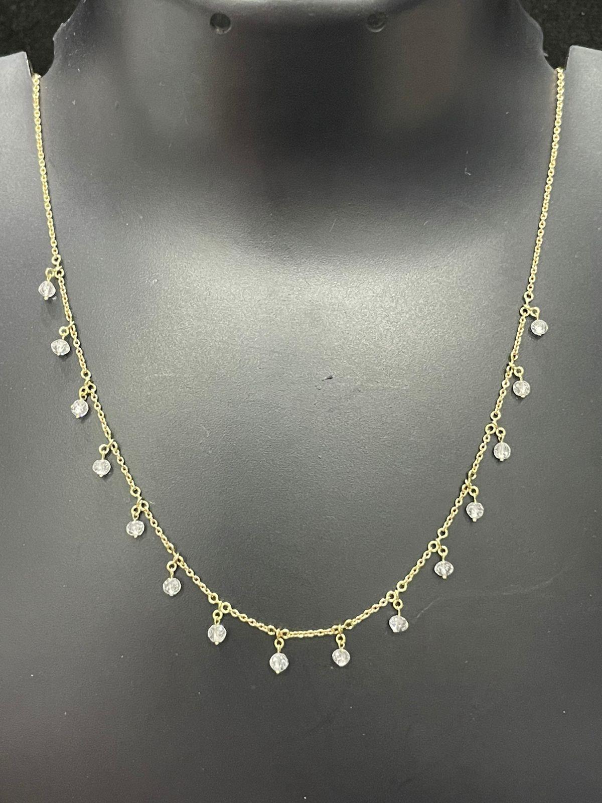 PANIM 18K White Gold Diamond Beads Dangling Necklace For Sale 4