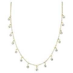 PANIM 18K White Gold Diamond Beads Dangling Necklace