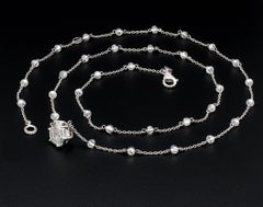 PANIM 18K White Gold Diamond Beads & Diamond Illusions Hexagon Necklace