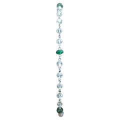 PANIM 18k White Gold Diamond Beads & Emerald Bracelet