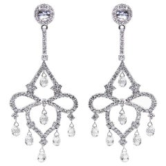 PANIM Orecchini Chandelier con Diamanti Briolette in Oro Bianco 18K