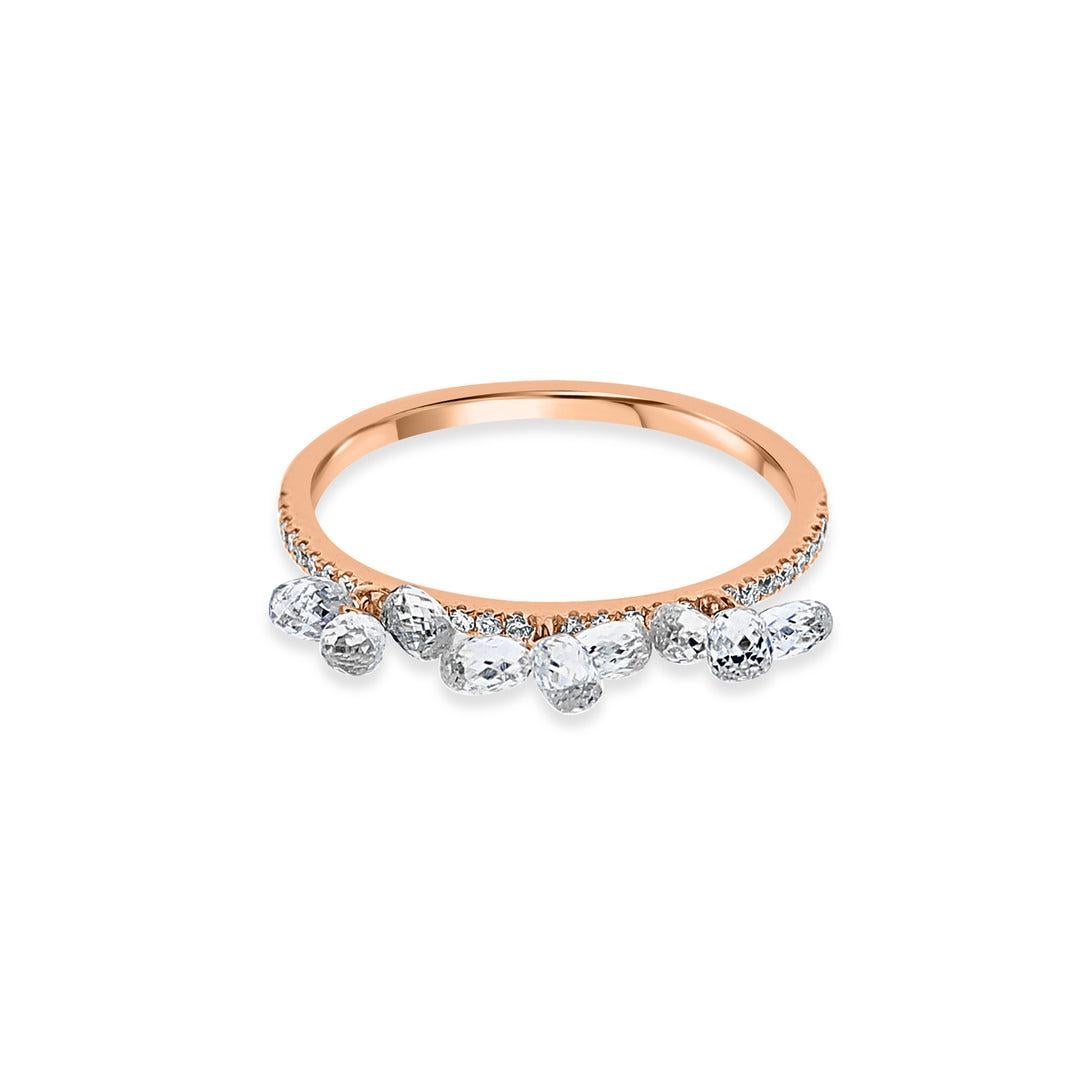 PANIM 18k White Gold Diamond Briolette Dangling Ring For Sale 9